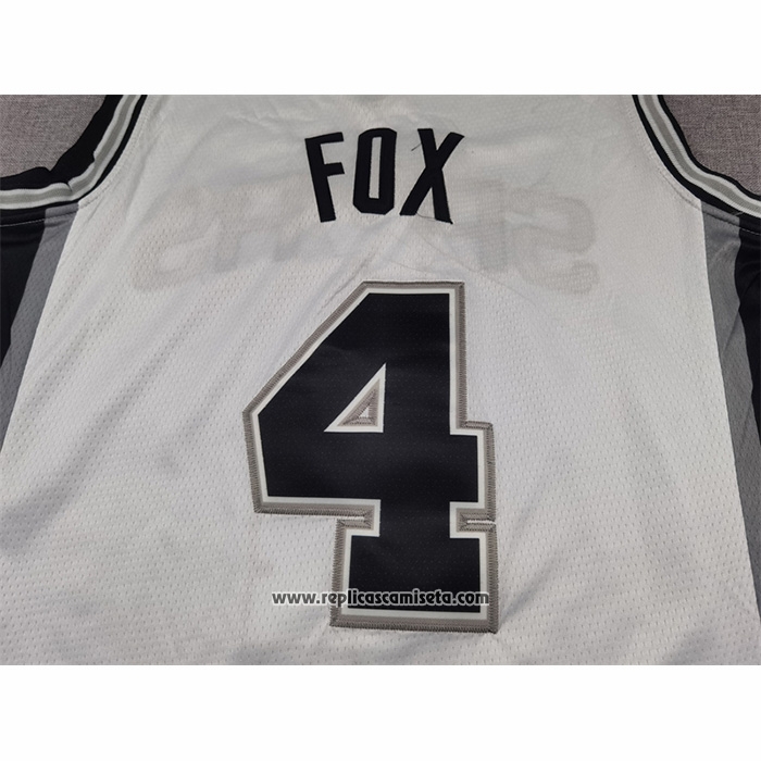 Camiseta San Antonio Spurs DeAaron Fox NO 4 Statement 2024-25 Gris